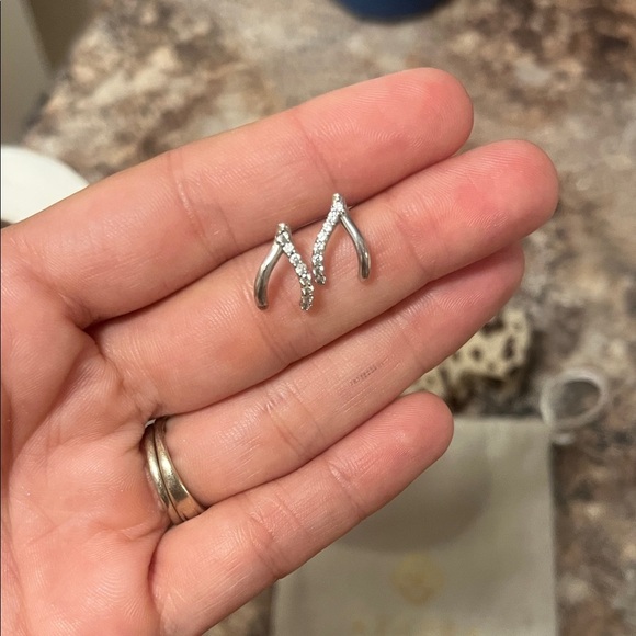 Kendra Scott Silver Wishbone Earrings - Picture 1 of 3